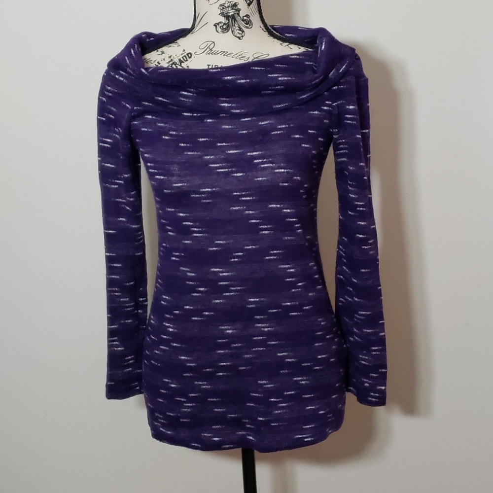 purple & white sweater